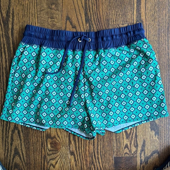 Kohl's Women's Swim Shorts - Navy and Green Pattern - Picture 3 of 6